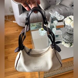 Dooney & Bourke Cream and Brown Hobo Bag